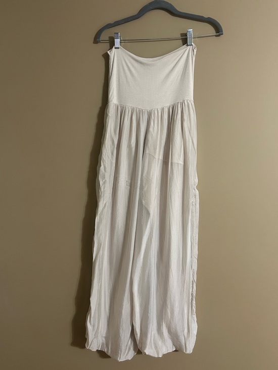 gusy Pants - Women's Wide Leg Flowy Pants in Cream